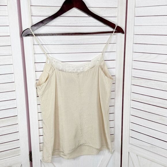 Jon Wesley Y2K Lace Trim Camisole Top Ivory White Small Rosette Pearls - Picture 8 of 11